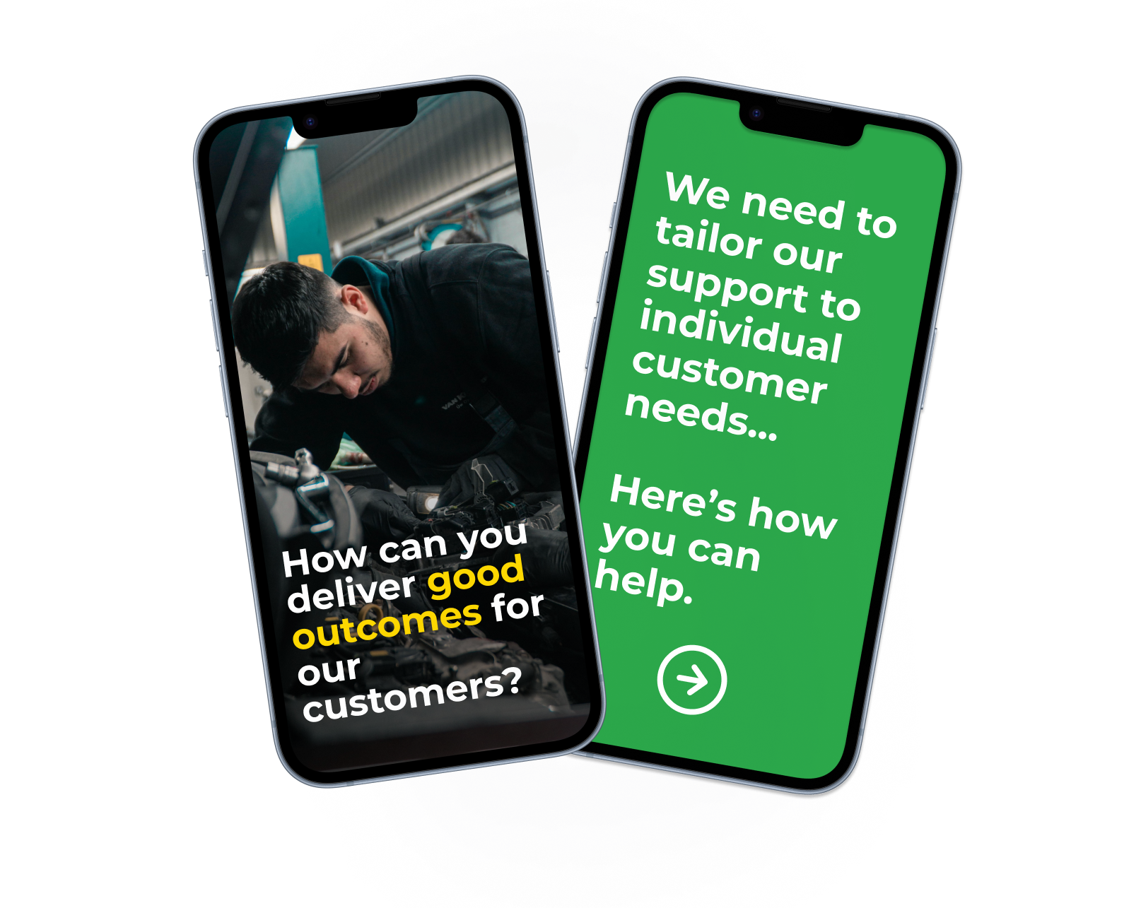 Auto repair centre mobile learning mockup